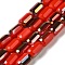 Electroplate Glass Beads Strands, Faceted, AB Color, Column, Red, 3x5mm, Hole: 1mm, about 79pcs/strand, 16.5 inch(42cm)