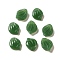 Handmade Lampwork Pendants, Leaf, Dark Green, 15x12x4mm, Hole: 1mm