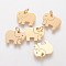 304 Stainless Steel Pendants, Elephant, Golden, 11x14x1mm, Hole: 3mm