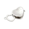 Brass Interlocking Clasps, Cadmium Free & Nickel Free & Lead Free, Heart, Platinum, 10x13x6mm, Hole: 1.2mm