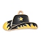 Western Cowboy Theme Alloy Enamel Pendants, Light Gold, Cadmium Free & Lead Free, Hat, 15x25x1.5mm, Hole: 1.5mm