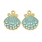 Rack Plating Alloy ABS Plastic Pearl Pendants, with Enamel, Cadmium Free & Lead Free, Shell Shapes, Golden, 21.5x18x2.5mm, Hole: 2mm