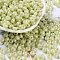 Glass Seed Beads, Opaque Colours Luster, Round, Yellow Green, 5~5.5x3~3.5mm, Hole: 1.5~1.6mm, about 3488pcs/pound