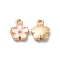 Alloy Enamel Pandants, Lead Free & Cadmium Free, Light Gold, Flower Charm, Lavender Blush, 10x8x2.5mm, Hole: 1.4mm