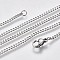 Non-Tarnish 304 Stainless Steel Curb Chain Necklaces, with Lobster Claw Clasp, Stainless Steel Color, 21.65 inch(55cm)