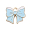 Alloy Enamel Pendants, Bowknot Charms, Golden, Light Sky Blue, 15x16x2mm, Hole: 2mm