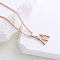 Stainless Steel Letter Pendant Necklaces for Women Men, Rose Gold, Letter M