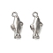 304 Stainless Steel Charms, Anti-Tarnish, Fish, 13x6x3.5mm, Hole: 1.2mm