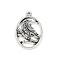 Tibetan Style Alloy Pendants, Oval, 25x17x2.5mm, Hole: 1.6mm