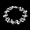 Musical Note Brass Link Bracelets for Women, Silver, 7-7/8x1/2 inch(20x1.4cm)