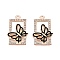Alloy Enamel Pendants, with Crystal Rhinestone, Cadmium Free & Lead Free, Light Gold, Butterfly & Rectangle Charms, Black, 26x17.5x2mm, Hole: 2mm