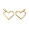 Brass Micro Pave Cubic Zirconia Pendants, Cadmium Free & Nickel Free & Lead Free, with Jump Ring, Faceted Heart Charms, Real 18K Gold Plated, 21x23x2mm, Hole: 3.5mm