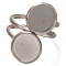 Non-Tarnish 304 Stainless Steel Pad Ring Settings, Flat Round, Stainless Steel Color, Tray: 12mm, Inner Diameter: 18~20mm