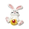 Opaque Resin Cabochons, Rabbit with Easter Egg, Yellow, 27x24x6mm