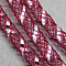 Mesh Tubing, Plastic Net Thread Cord, with Silver Vein, Medium Violet Red, 8mm, 30 yards/Bundle