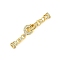 Brass Micro Pave Clear Cubic Zirconia Fold Over Clasps, Long-Lasting Plated, Rack Plating, Golden, 33mm