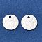 Brass Charms, Flat Round Charm, Cadmium Free & Lead Free, 925 Sterling Silver Plated, 8x0.8mm, Hole: 1mm