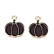 Thanksgiving Day Theme Alloy Enamel Pendants, Light Gold, Lead Free & Cadmium Free, Pumpkin, 18x15.5x1mm