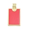 Real 18K Gold Plated Rack Plating Brass Enamel Pendants, Long-Lasting Plated, Lead Free & Cadmium Free, Rectangle Charm, Deep Pink, 29.5x15.5x2.5mm, Hole: 6x3mm