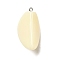 Opaque Resin Pendants, with Platinum Iron Loop, AB Color, Garlic, 40x22x21mm, Hole: 2mm