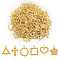 120Pcs 6 Style Ion Plating(IP) 304 Stainless Steel Pendant Rhinestone Settings, Square & Star & Cross, Mixed Shapes, Golden, Fit For 1~1.5mm Rhinestone, 13.5~16x10~13x1mm, Hole: 1.2mm, 20pcs/style
