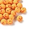 Handmade Polymer Clay Beads, Baseball, Yellow, 8mm, Hole: 1mm