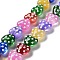 Transparent Glass Beads Strands, Hand Drawn Beads, with Enamel, Heart with Polka Dot Pattern, Colorful, 13x14x9mm, Hole: 1.2mm, about 30pcs/strand, 14.57''(37cm)