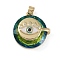 Brass Micro Pave Cubic Zirconia with Glass Pendents, Long-Lasting Plated, Eye, Marine Blue, 23x22x10.5mm, Hole: 6x3mm