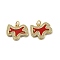 Brass Micro Pave Cubic Zirconia Pendants, Cadmium Free & Lead Free, with Synthetic Turquoise, Horse, FireBrick, 14x19x3mm