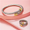 Stainless Steel Wire Twist Bangles & Cuff Rings Sets, Golden & Stainless Steel Color, Inner Diameter: 62mm