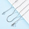 Brass Link Chain Necklaces for Women, With 304 Stainless Steel Lobster Clasp, Rack Plating, Lead Free & Cadmium Free, Long-Lasting Plated, Platinum, 17.76x0.08 inch(45.1x0.2cm)