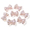 UV Plating Luminous Transparent Acrylic Beads, Glow in The Dark, Bowknot, Misty Rose, 24.5x32.5x12mm, Hole: 4mm
