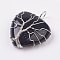 Synthetic Blue Goldstone Pendants, with Platinum Tone Brass Findings, Heart, 40x31x10mm, Hole: 5mm