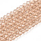 Glass Beads Strands, Faceted, Rondelle, Tan, 2.9~3.3x2mm, Hole: 0.8mm, about 144~150pcs/strand, 35~37cm