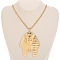 Alloy Pendant Necklaces for Women, Golden, Ancient Egyptian King, 15.75~17.72 inch(40~45cm)