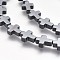 Non-magnetic Synthetic Hematite Beads Strands, PVD Vacuum Plating, Grade A, Cross, Hematite Plated, 10x8x3mm, Hole: 1mm, about 40pcs/strand, 15.9 inch