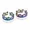 304 Stainless Steel Olive Leaf Wrap Cuff Ring, Rainbow Color Open Ring for Women, US Size 7(17.3mm)
