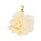Rack Plating Brass Pendants, with Resin, Cadmium Free & Lead Free, Long-Lasting Plated, Real 18K Gold Plated, Flower, Wheat, 26x24x13mm, Hole: 4x2.5mm
