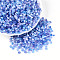 Imitation Cat Eye Glass Seed Beads, Rondelle, Two Tone, Cornflower Blue, 4~4.5x2.5~3mm, Hole: 1.2~1.5mm, about 7900pcs/pound