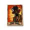 Printed Acrylic Pendants, Rectangle with Tarot Card Theme Pattern Charm, The Fool, Orange Red, 37.5x26.5x2mm, Hole: 1.7mm