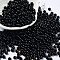 Baking Paint Glass Seed Beads, Round, Black, 4x3mm, Hole: 1.2mm, about 7650pcs/pound
