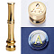 Golden Tone Brass Wax Seal Stamp Head with Bamboo Stick Shaped Handle, for Greeting Card Making, Letter A, 74.5x15mm