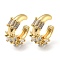 Brass Micro Pave Cubic Zirconia Cuff Earrings, Long-Lasting Plated, Cadmium Free & Lead Free, Real 18K Gold Plated, 15.5x6mm