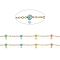 3.28 Feet Stainless Steel Satellite Chains, with Enamel Beads, Soldered, Long-Lasting Plated, Flat Round, Golden, Colorful, 1.5x1.2x0.3mm