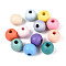 Spray Painted Natural Schima Wood Beads, Round, Mixed Color, 9.5~10mm, Hole: 2.5~3mm