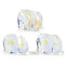 Spray Painted Glass Beads, Elephant, Clear, 11x14x9.5mm, Hole: 1.2mm
