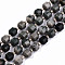 Natural Green Wood Lace Stone Beads Strands, Round, Faceted, 6x5.5mm, Hole: 1mm, about 50pcs/strand, 14.96 inch(38cm)