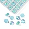 Pointed Back Glass Rhinestone Cabochons, Imitation Tourmaline, Faceted, Square, Blue, 8x8x5mm