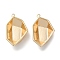 Brass Pendant Rhinestone Settings, Cadmium Free & Nickel Free & Lead Free, Nuggets, Real 18K Gold Plated, 21.5x13.5x4.5mm, Hole: 1mm