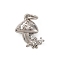 Brass Micro Pave Cubic Zirconia Pendants, Mushroom Charms, with Jump Ring, Long-Lasting Plated, Cadmium Free & Lead Free, Rack Plating, Platinum, 14x11.5x4.5mm, Hole: 3mm